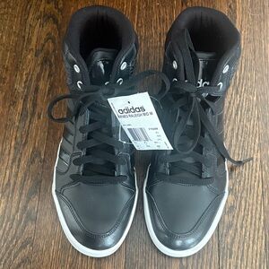 adidas Black High-Top Sneakers with White Sole